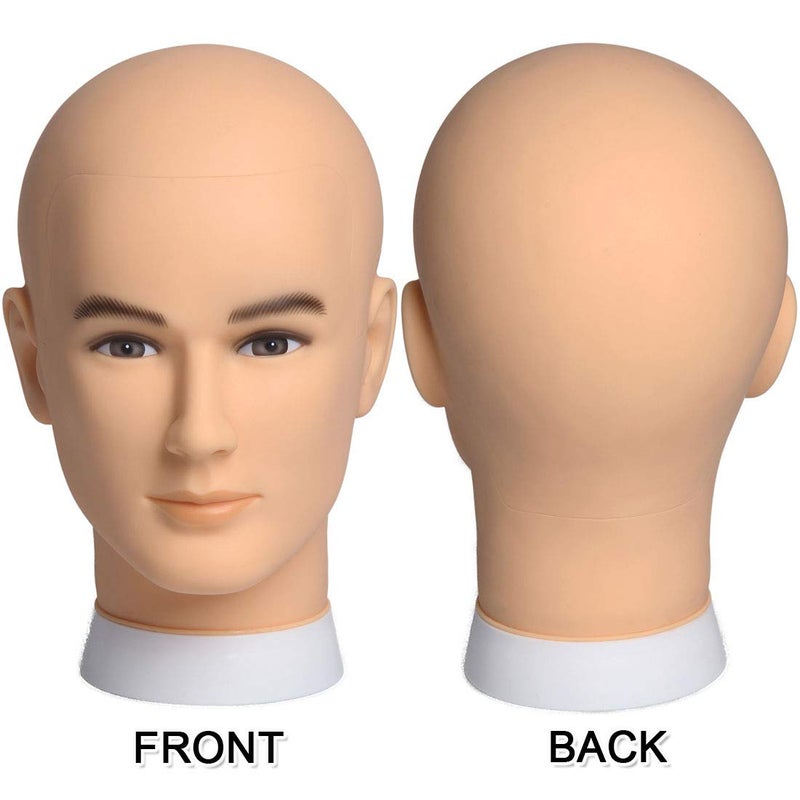 Newshair Bald Mannequin Head Male Wig Head Professional Cosmetology for Wig Making and Display Hat Helmet Glasses or Masks Display Head Model with Free Clamp Stand - Image 5